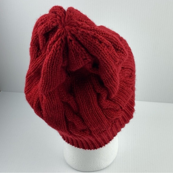 Alexander Keith's Slouchy Toque Brick Red Acrylic Fisherman Knit - Picture 3 of 4